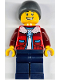Minifig No: hol403  Name: Ice Skater - Male, Red Jacket over White Shirt, Dark Blue Legs, Dark Bluish Gray Beanie