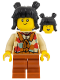 Minifig No: hol426  Name: Child - Tan Vest, Black Hair, Dark Orange Mid Legs