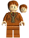 Minifig No: hp122  Name: Fred / George Weasley - Dark Orange Suit