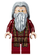 Minifig No: hp147  Name: Albus Dumbledore, Dark Red Robe, Light Bluish Gray Hair