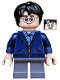Minifig No: hp153  Name: Harry Potter - Dark Blue Zip Up, Dark Bluish Gray Short Legs