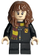 Minifig No: hp208  Name: Hermione Granger - Hogwarts Robe Clasped with Gryffindor Shield, Black Short Legs