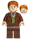 Minifig No: hp251  Name: George Weasley - Reddish Brown Suit, Dark Orange Tie, Smiling / Laughing Head