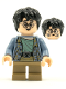 Minifig No: hp256  Name: Harry Potter - Sand Blue Jacket, Dirty Face