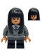 Minifig No: hp263a  Name: Cho Chang - Dark Bluish Gray Ravenclaw Sweater with Crest, Black Short Legs, Flexible Rubber Hair