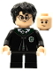 Minifig No: hp285  Name: Harry Potter - Black Slytherin Robe and Short Legs (Gregory Goyle Transformation)