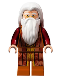 Minifig No: hp313  Name: Albus Dumbledore - White Hair and Beard, Dark Orange Torso and Legs
