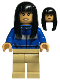 Minifig No: hp402  Name: Cho Chang - Blue Ravenclaw Quidditch Sweater, Tan Legs