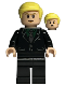 Minifig No: hp412  Name: Draco Malfoy - Black Suit, Slytherin Tie, Neutral / Scared