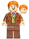 Minifig No: hp433  Name: Fred Weasley - Reddish Brown Suit, Dark Orange Tie, Grin / Smiling