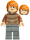 Minifig No: hp436  Name: Ron Weasley - Reddish Brown Striped Sweater