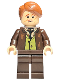 Minifig No: hp479  Name: Professor Remus Lupin - Dark Brown Jacket, Olive Green Vest, Plain Legs