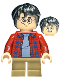 Minifig No: hp481  Name: Harry Potter - Dark Red Plaid Flannel Shirt, Dark Tan Short Legs