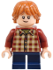 Minifig No: hp513  Name: Ron Weasley - Dark Red Plaid Shirt, Dark Blue Short Legs