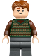 Minifig No: hp515  Name: Fred Weasley - Dark Green Striped Sweater, Dark Bluish Gray Medium Legs