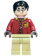 Minifig No: hp518  Name: Harry Potter - Dark Red Quidditch Uniform, Tan Legs