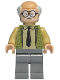 Minifig No: hp545  Name: Ernie Prang - Olive Green Vest Knit, Half Bald, Dark Bluish Gray Legs