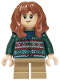 Minifig No: hp553  Name: Hermione Granger - Dark Green Sweater, Dark Tan Short Legs