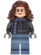 Minifig No: hp588  Name: Hermione Granger - Dark Bluish Gray Jacket with Scarf