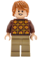 Minifig No: hp644  Name: Ron Weasley - Reddish Brown Sweater with Yellow and Orange Plaid