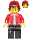 Minifig No: hs067  Name: Jack Davids - Red Jacket with Backwards Cap (Large Smile / Grumpy)