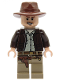 Minifig No: iaj044  Name: Indiana Jones - Dark Brown Jacket, Reddish Brown Fedora, Open Mouth Lopsided Grin