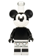 Minifig No: idea049  Name: Mickey Mouse - Vintage, Metallic Silver Legs, White Hat
