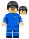 Minifig No: idea128  Name: Soccer Player, Female, Blue Uniform, Medium Tan Skin, Black Bowl Cut, Glasses