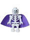 Minifig No: idea188  Name: Skeleton - Standard Skull, Bent Arms Vertical Grip, Holographic Cape (Wizard)