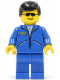 Minifig No: jbl007  Name: Jacket Blue - Blue Legs, Black Male Hair, Sunglasses