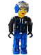 Minifig No: js005  Name: Police - Blue Legs, Black Jacket, Blue Helmet (Female)