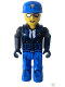 Minifig No: js012  Name: Police - Blue Legs, Black Jacket, Blue Cap with Star, Sunglasses
