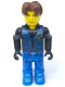 Minifig No: js013  Name: Jack Stone - Black Jacket, Blue Legs, Blue Vest