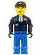 Minifig No: js016  Name: Police - Blue Legs, Black Jacket, Black Cap with Star