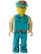 Minifig No: js023  Name: Crewman with Dark Turquoise Shirt and Pants, Tan Arms