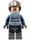 Minifig No: jw004  Name: ACU Trooper - Male, Black Aviator Cap with Trans-Brown Visor, Light Nougat Head, Sand Blue Body Armor Vest