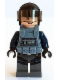 Minifig No: jw007  Name: ACU Trooper - Female, Black Aviator Cap with Trans-Brown Visor, Light Nougat Head, Sand Blue Body Armor Vest