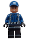 Minifig No: jw123  Name: ACU Guard / Driver - Female, Dark Blue Cap, Black Legs, Smile (76966)