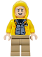 Minifig No: jw143  Name: Dennis Nedry - Jurassic Park Logo on Back, Hood