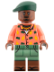Minifig No: jw146  Name: Duncan Kincaid - Coral Shirt, Sand Green Shorts, Dark Green Beret