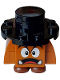 Minifig No: mar0195  Name: Goomba (Black Interior Pieces) - Surprised, Black Hat