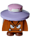 Minifig No: mar0196  Name: Goomba (Black Interior Pieces) - Angry, Eyelids, Lavender Hat