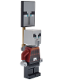 Minifig No: min196  Name: Illager (Pillager) - Narrow Eyes, Dark Bluish Gray Neck Bracket and Tile with Clip, Ominous Banner