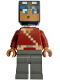 Minifig No: min203  Name: Hero - Dark Red Torso, Dark Bluish Gray Legs, Neck Bracket