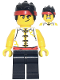 Minifig No: mk092  Name: Monkie Kid - White Vest with Clasps and Red Belt