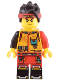 Minifig No: mk131  Name: Monkie Kid - Bright Light Orange Diving Suit, Frown