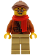 Minifig No: mk179  Name: Mr. Tang - Dark Orange Jacket, Reddish Brown Flat Cap