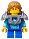 Minifig No: nex032  Name: Robin Underwood - Hair, Blue Short Legs, Flat Silver Armor (Ultimate Robin)