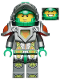 Minifig No: nex035  Name: Aaron Fox - Flat Silver Visor and Armor, 2 Clips and 2 Bars with Tow Ball on Back