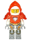 Minifig No: nex080  Name: Lance Richmond - Trans-Neon Orange Visor and Armor